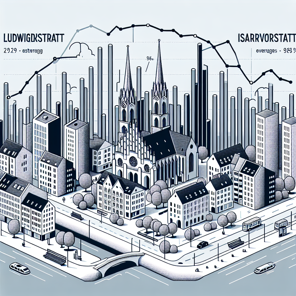 Mietspiegelentwicklung Ludwigsvorstadt-Isarvorstadt vs. Münchner Durchschnitt